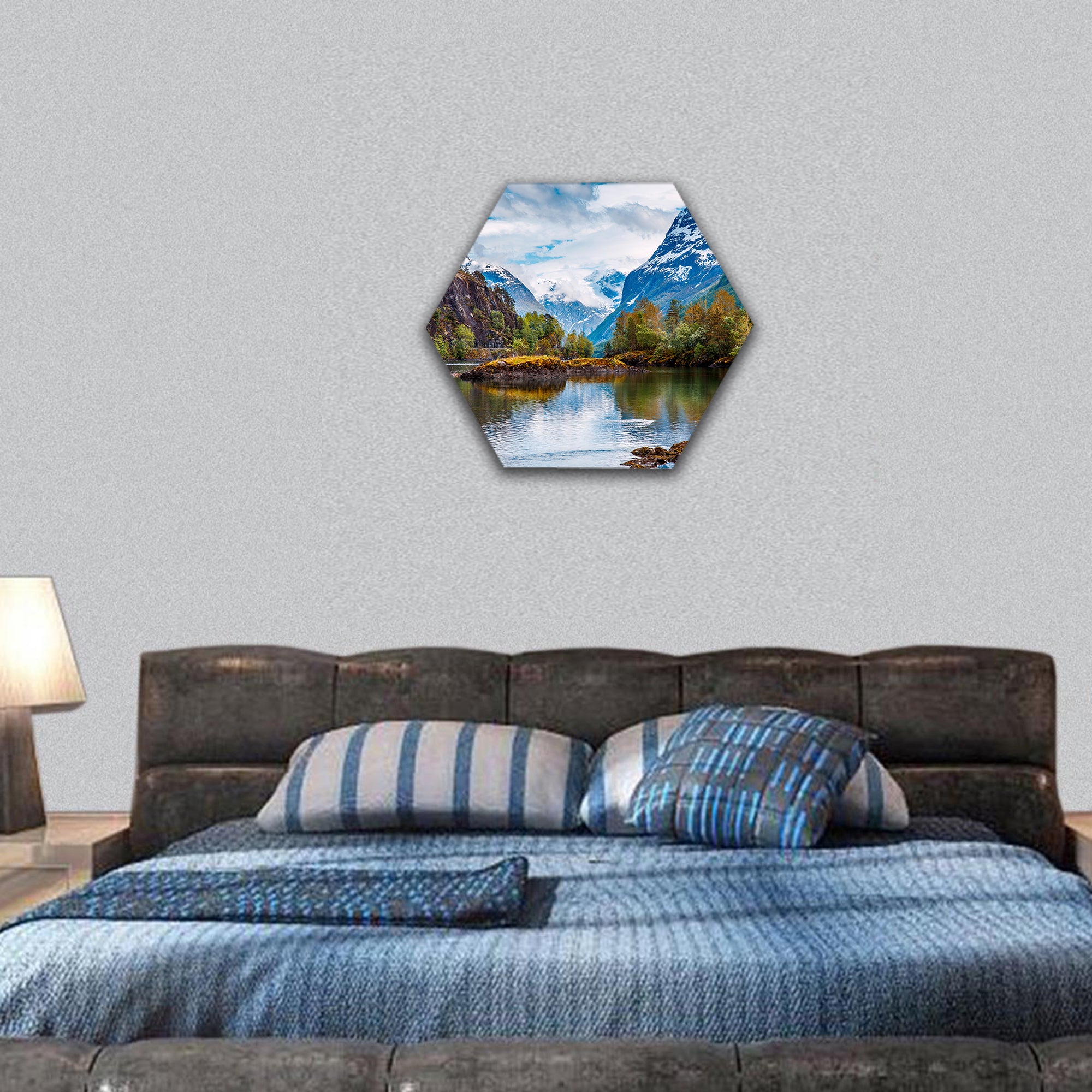 Nature Norway natural landscape hexagonal canvas wall art