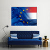 European Union and Netherlands flag Multi panel canvas wall art