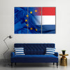 European Union and Netherlands flag Multi panel canvas wall art