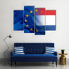 European Union and Netherlands flag Multi panel canvas wall art