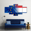 European Union and Netherlands flag Multi panel canvas wall art