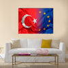 The concept of relationship between EU and Turkey Multi panel canvas wall art