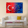 The concept of relationship between EU and Turkey Multi panel canvas wall art