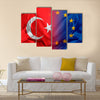 The concept of relationship between EU and Turkey Multi panel canvas wall art