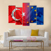 The concept of relationship between EU and Turkey Multi panel canvas wall art