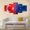 The concept of relationship between EU and Turkey Multi panel canvas wall art