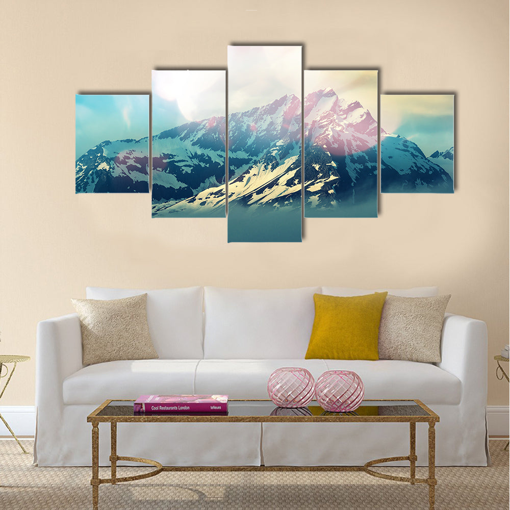 Mountain peak Multi panel canvas wall art