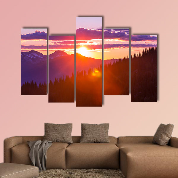 Sunset on summit Haleakala Hawaii Multi panel canvas wall art