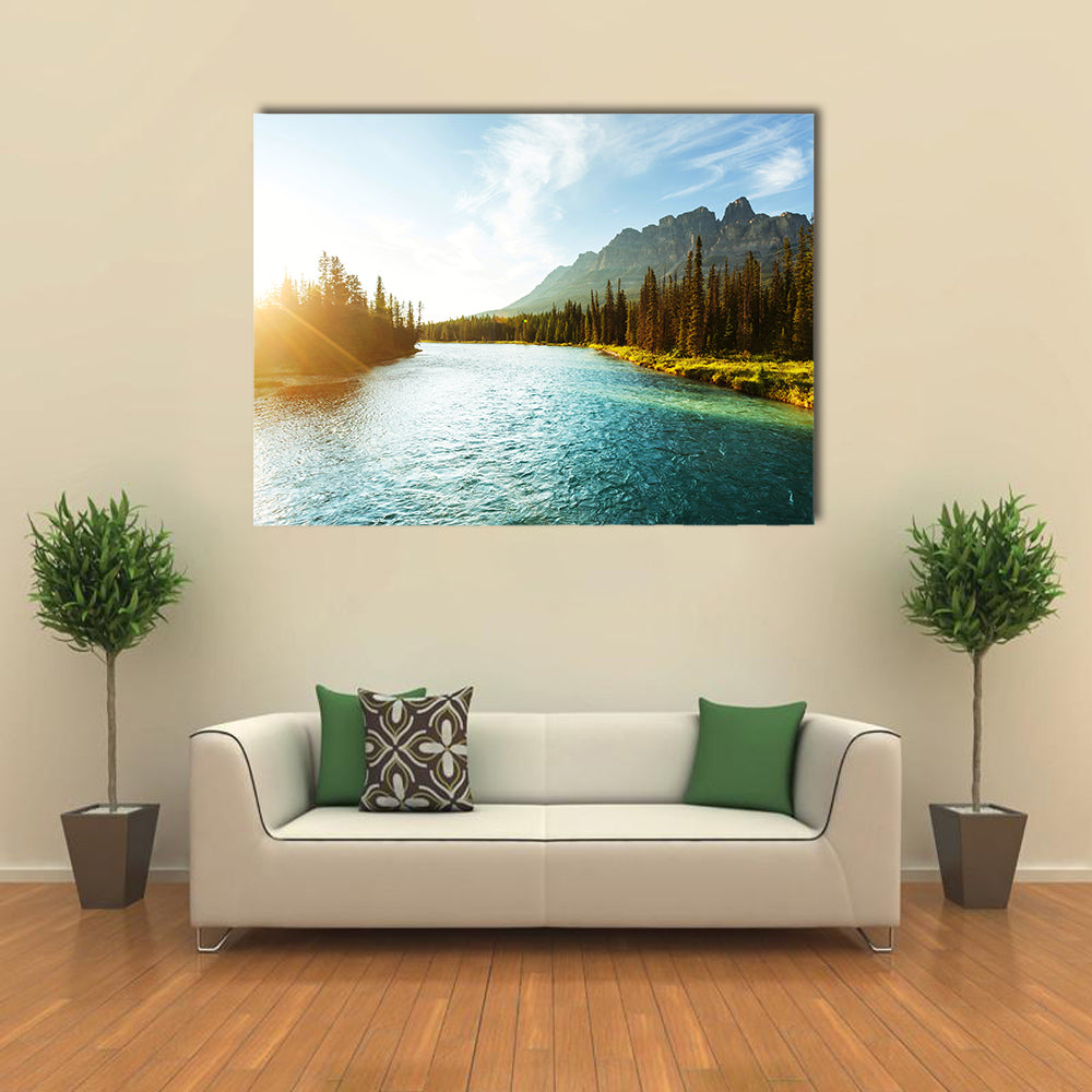 Castle Mountain in Banff National Park, Canada multi panel canvas wall art