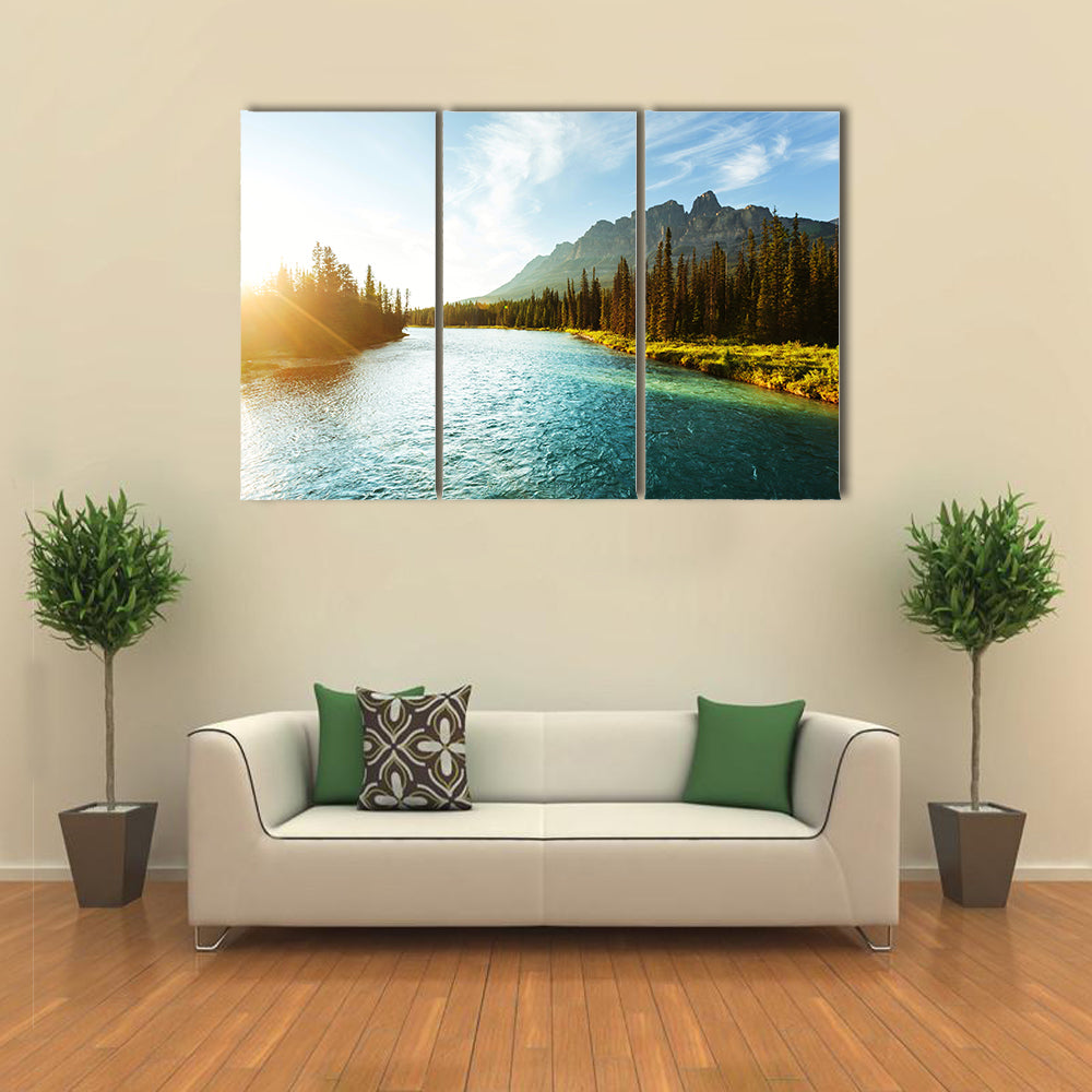 Castle Mountain in Banff National Park, Canada multi panel canvas wall art