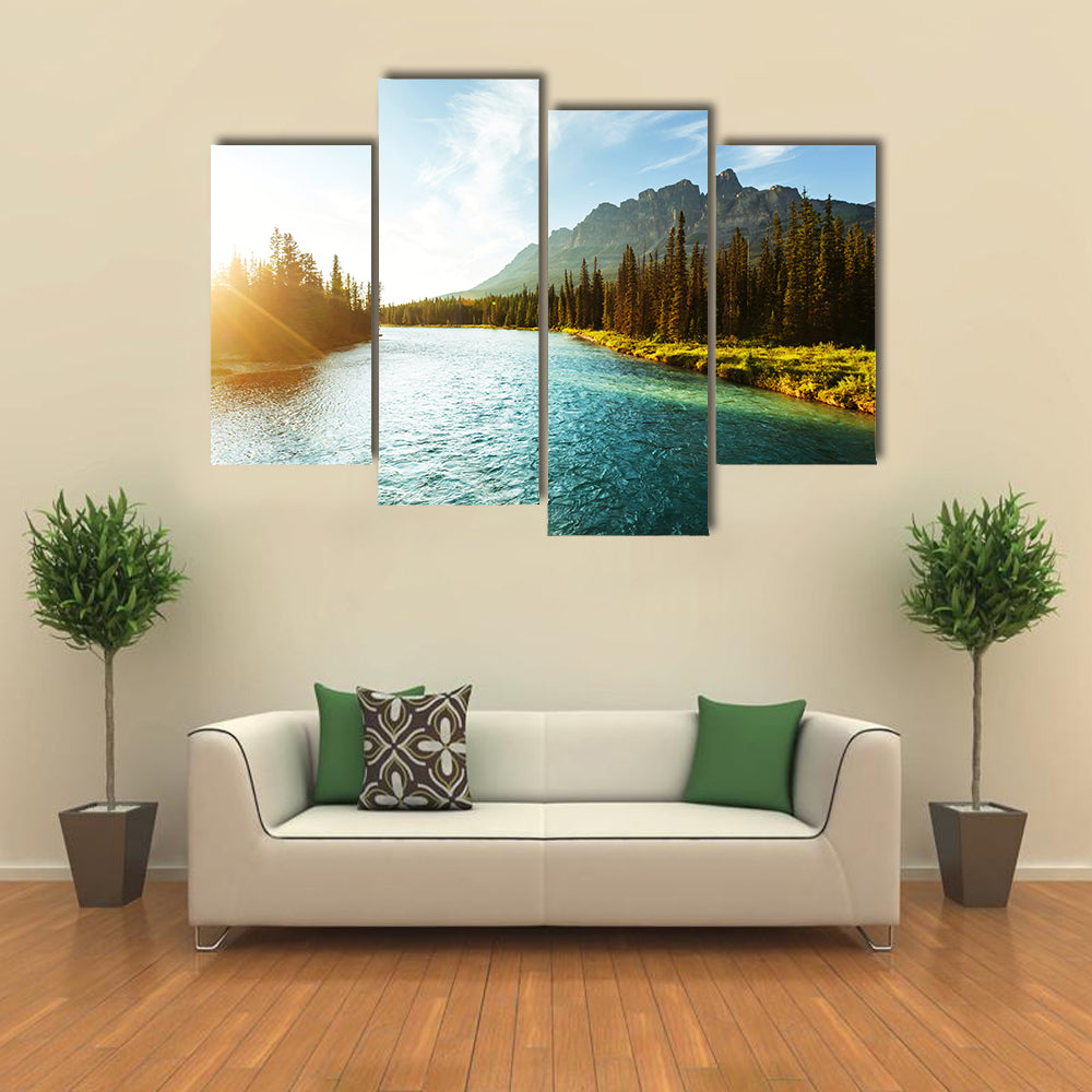 Castle Mountain in Banff National Park, Canada multi panel canvas wall art