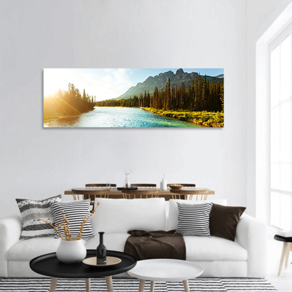 Castle Mountain Panoramic Canvas Wall Art