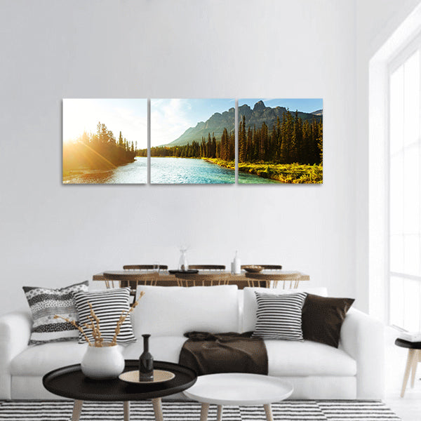 Castle Mountain in Banff National Park, Canada panoramic canvas wall art