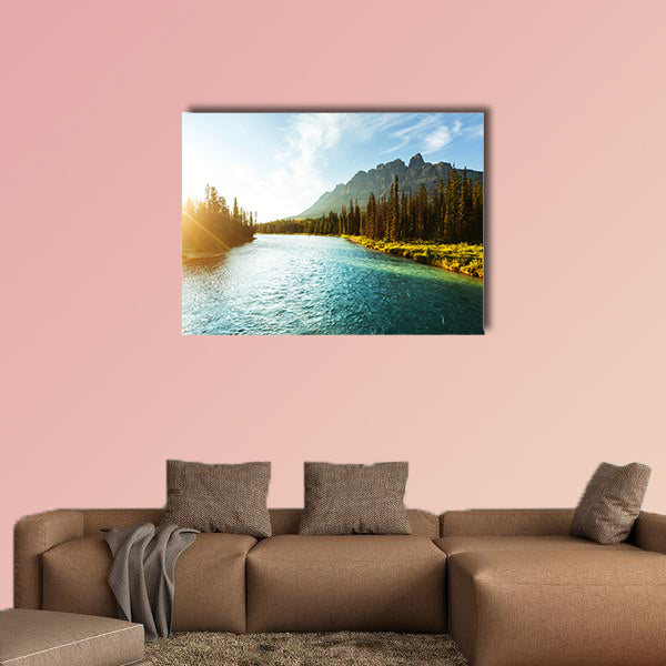 Castle Mountain in Banff National Park, Canada. Multi panel canvas wall art