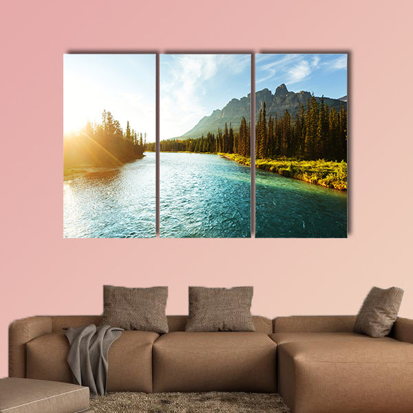 Castle Mountain in Banff National Park, Canada. Multi panel canvas wall art