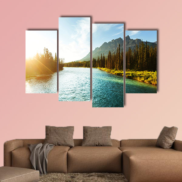 Castle Mountain in Banff National Park, Canada. Multi panel canvas wall art