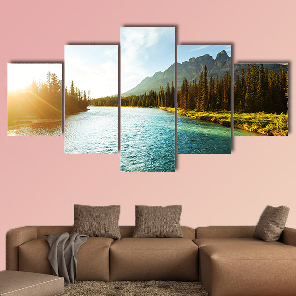 Castle Mountain in Banff National Park, Canada. Multi panel canvas wall art