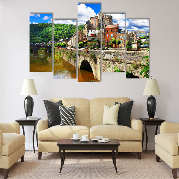 Estaing - one of the most beautiful vilages of France Multi Panel Canvas Wall Art