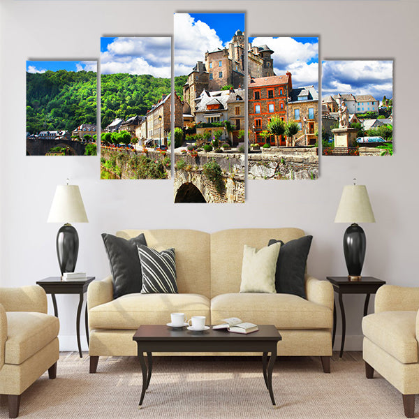 Estaing - one of the most beautiful vilages of France Multi Panel Canvas Wall Art
