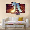 Seine in Paris with Eiffel tower in autumn time Multi panel canvas wall art