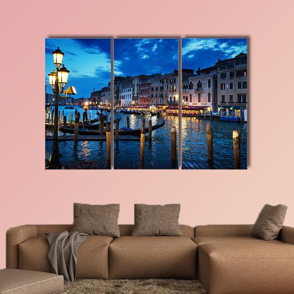 Grand Canal in sunset time, Venice, Italy multi panel canvas wall art