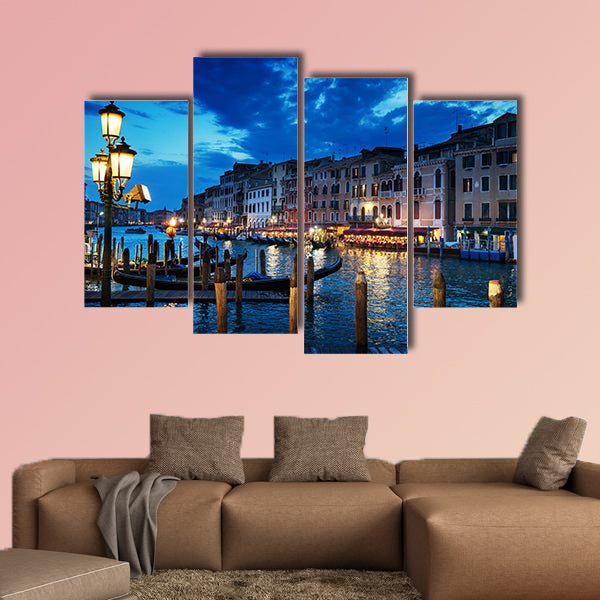 Grand Canal in sunset time, Venice, Italy multi panel canvas wall art