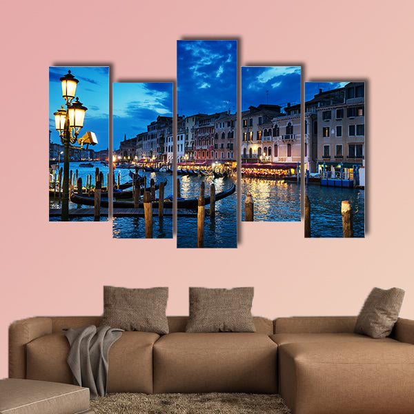 Grand Canal in sunset time, Venice, Italy multi panel canvas wall art