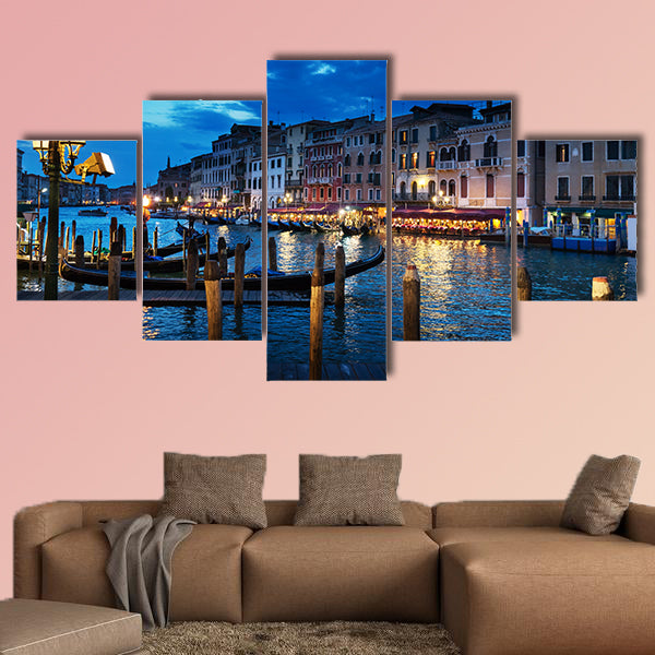 Grand Canal in sunset time, Venice, Italy multi panel canvas wall art