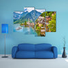 Scenic picture-postcard view of famous Hallstatt mountain multi panel canvas wall art