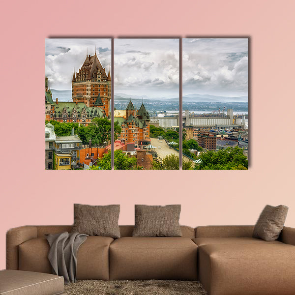 Chateau Frontenac in Quebec city, Canada Multi panel canvas wall art