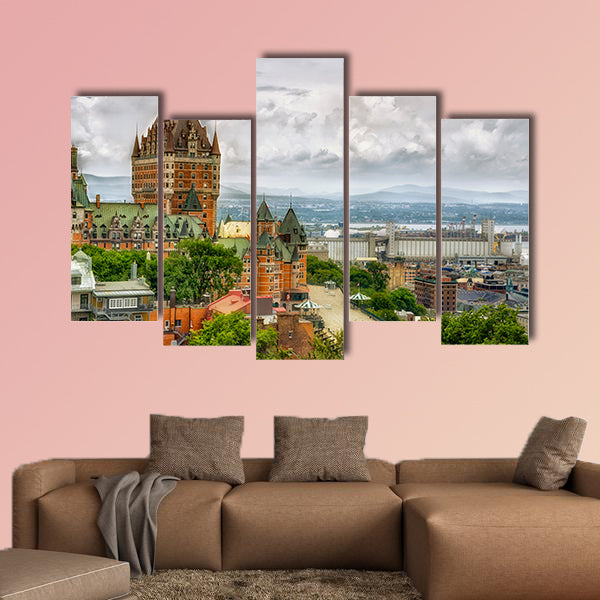 Chateau Frontenac in Quebec City, Canada multi panel canvas wall art
