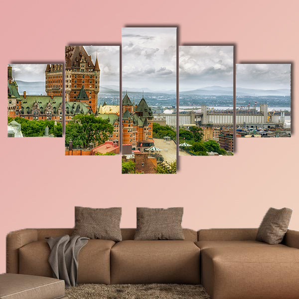 Ottawa city skyline at sunrise in the morning over river with urban historical buildings and colorful cloud Multi panel canvas wall art