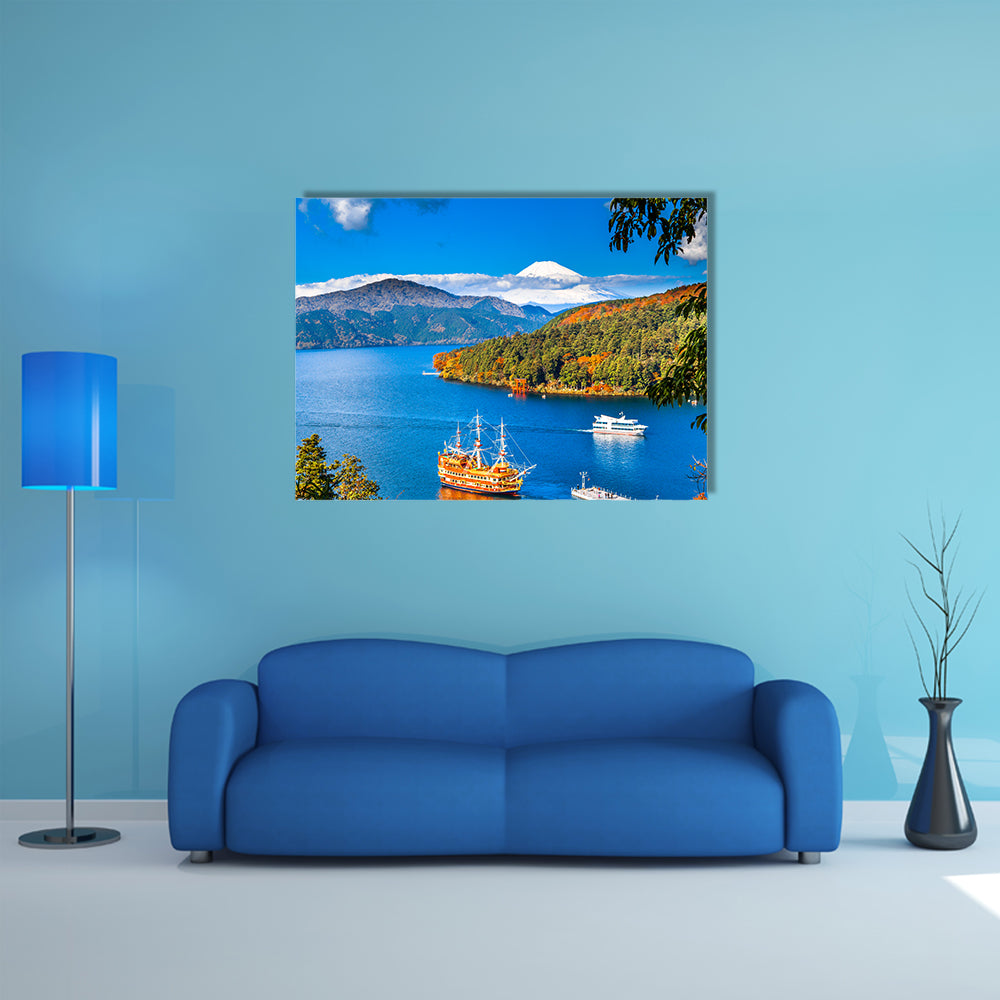 Lake Ashi, Mount Fuji, Japan multi panel canvas wall art