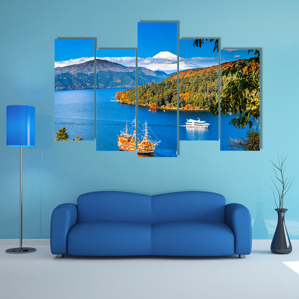 Lake Ashi, Mount Fuji, Japan multi panel canvas wall art