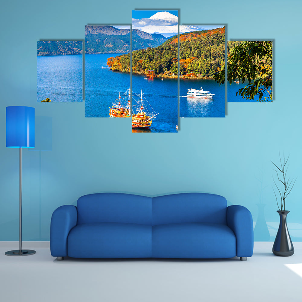 Lake Ashi, Mount Fuji, Japan multi panel canvas wall art