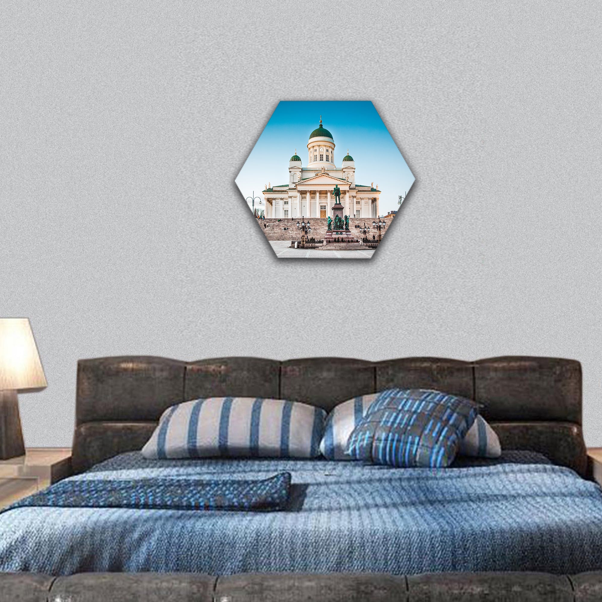 Helsinki Cathedral in evening light, Helsinki, Finland hexagonal canvas wall art