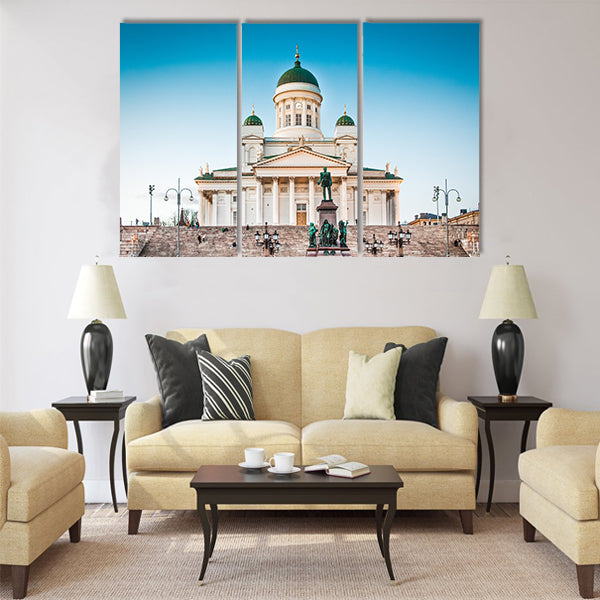 Beautiful view of famous Helsinki Cathedral Multi panel canvas wall art