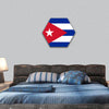 Vector illustration of Cuba flag hexagonal canvas wall art