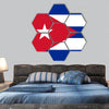 Vector illustration of Cuba flag hexagonal canvas wall art