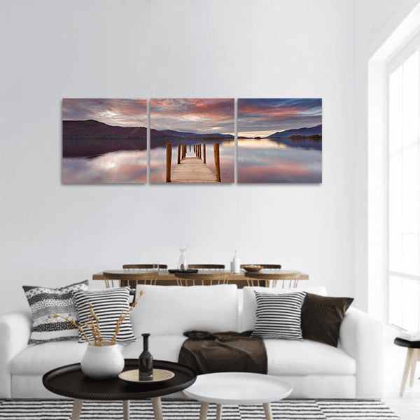 A flooded jetty in Water panoramic canvas wall art