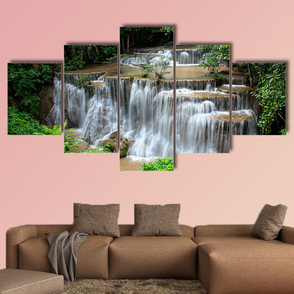  Full form of hauy mae kamin water falls in deep multi panel canvas wall art