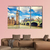 Big Ben and Westminster bridge in London multi panel canvas wall art