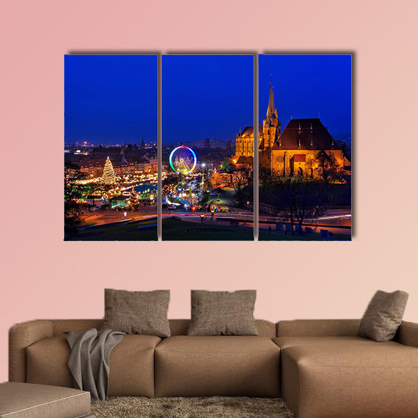 Erfurt Christmas market multi panel canvas wall art