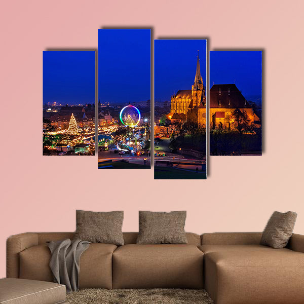 Erfurt Christmas market multi panel canvas wall art