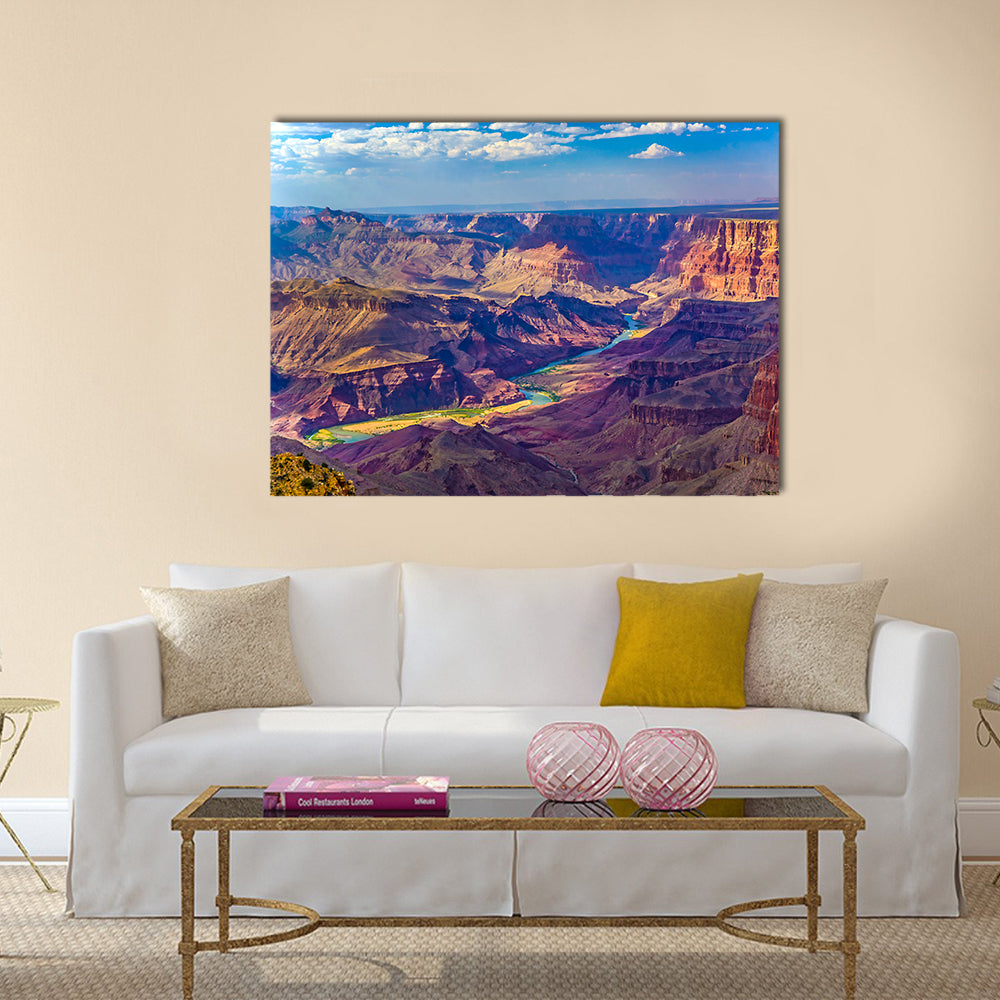 Grand canyon at sunrise with river Colorado multi panel canvas wall art