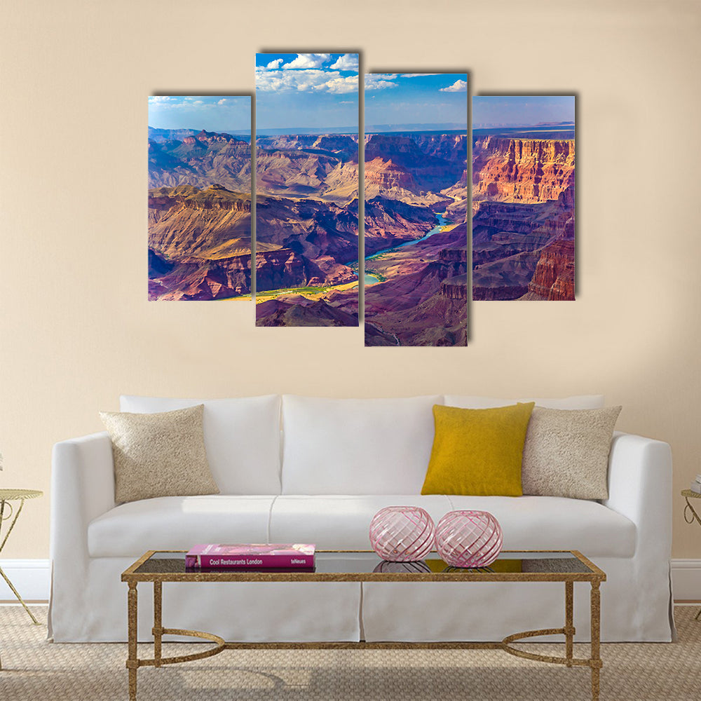 Grand canyon at sunrise with river Colorado multi panel canvas wall art