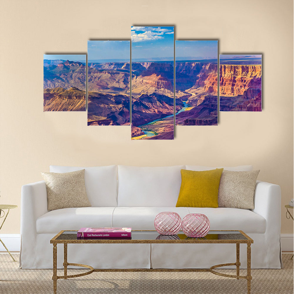 Grand canyon at sunrise with river Colorado multi panel canvas wall art