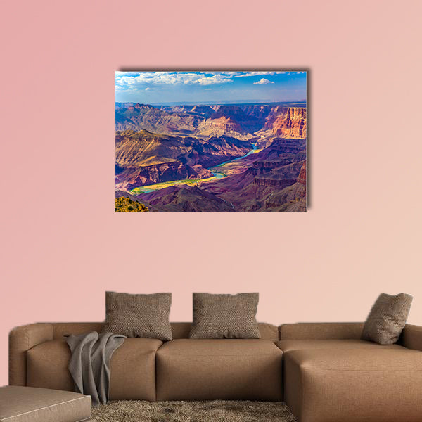 Grand canyon at sunrise with river Colorado Multi panel canvas wall art