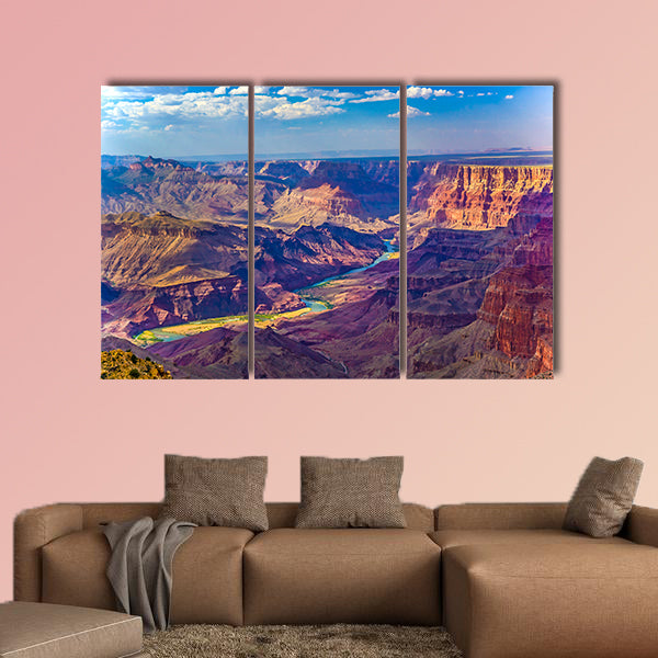 Grand canyon at sunrise with river Colorado Multi panel canvas wall art