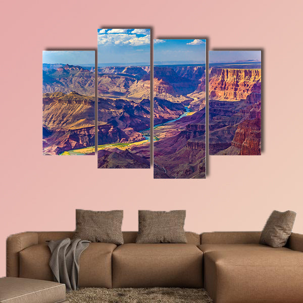 Grand canyon at sunrise with river Colorado Multi panel canvas wall art